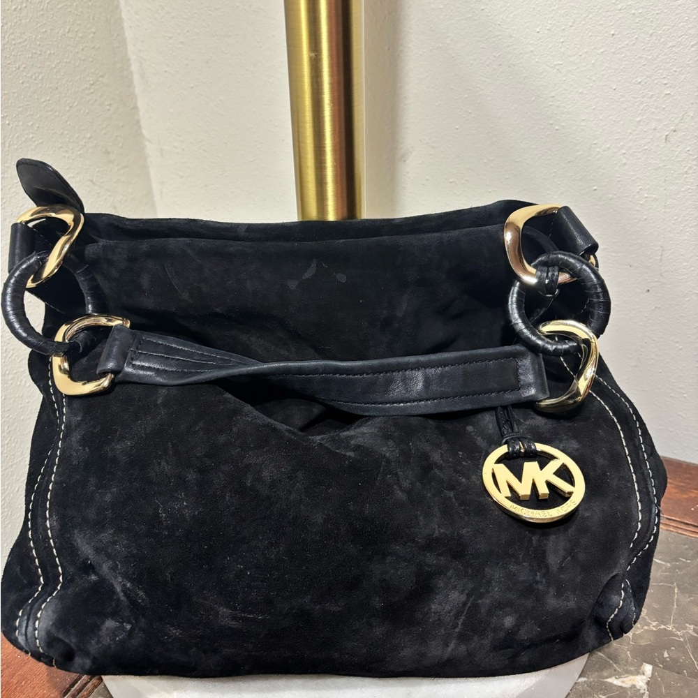 Michael Kors Black Suede Shoulder Bag